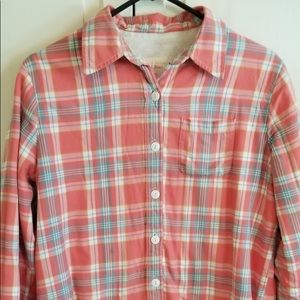 LL Bean fleece lined flannel shirt.